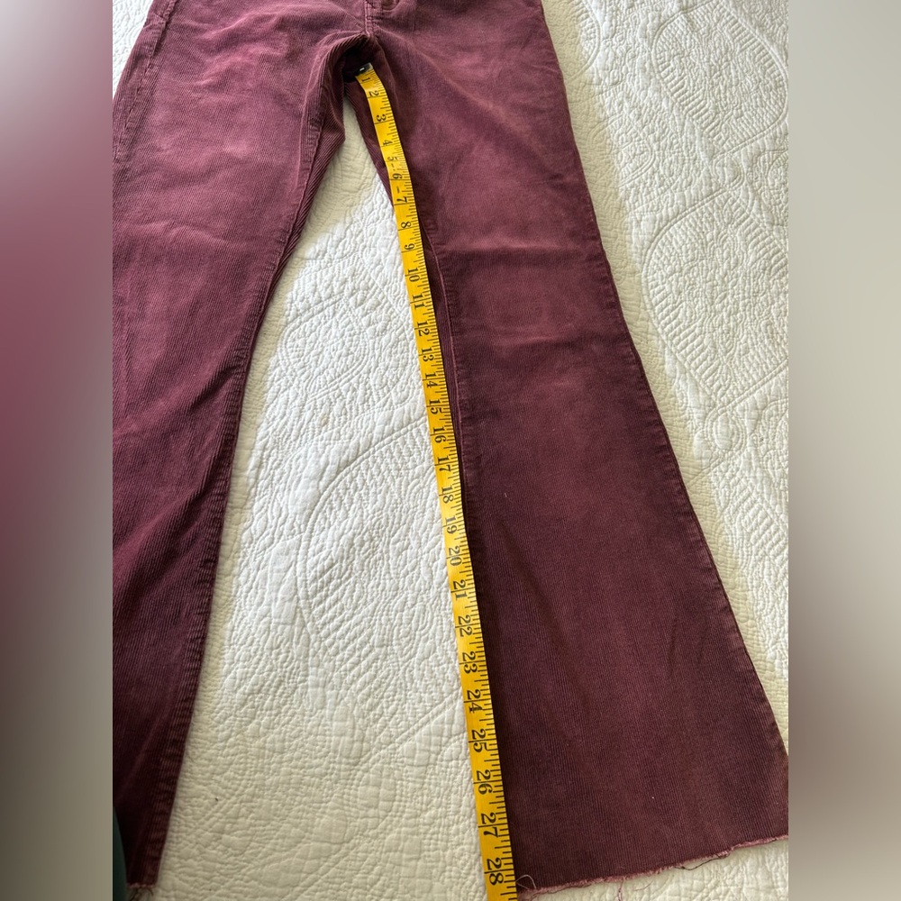 DEAR JOHN high rise corduroy 5 pocket pants. Mulberry color, size 26. Flare leg. - Picture 12 of 16